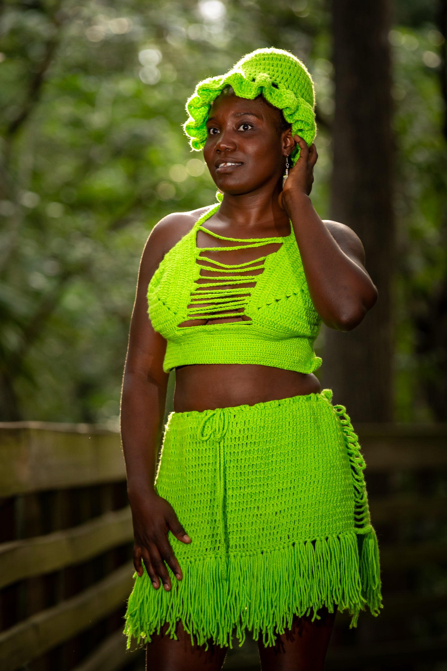 Dja Dja Set – Skirt, Hat & Crossed Crochet Top