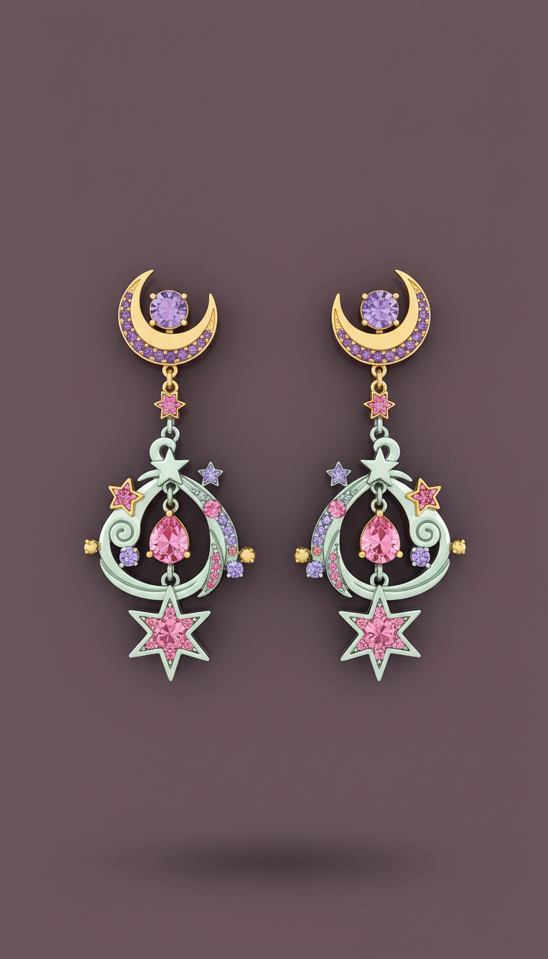 Starlit divinity drop earrings