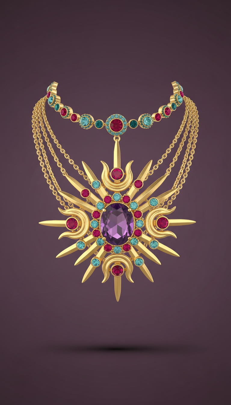 Solar empress statement necklace