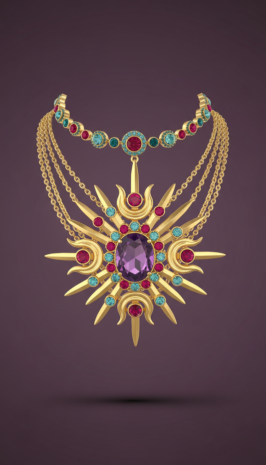 Solar empress statement necklace